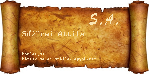 Sárai Attila névjegykártya